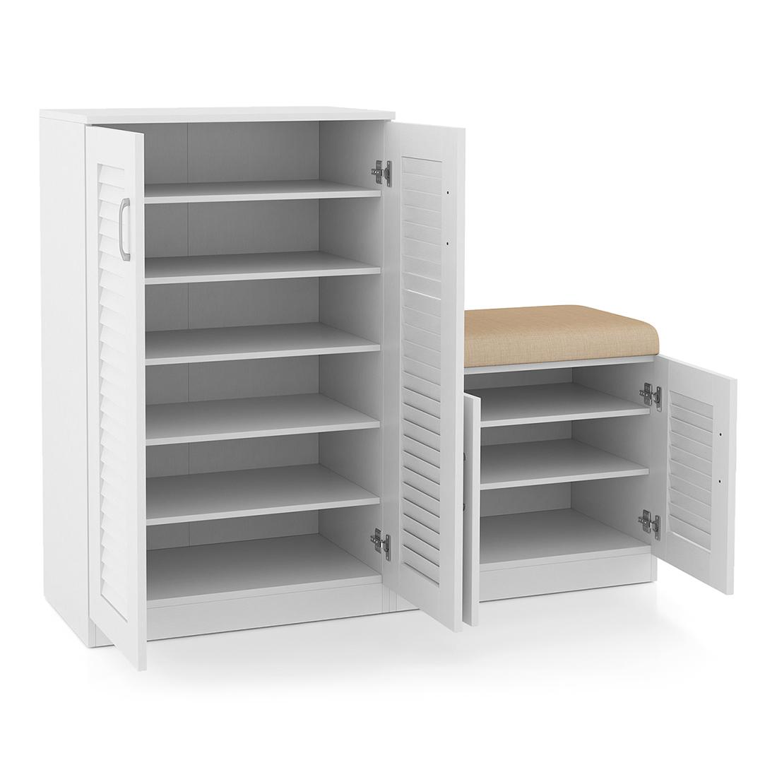 Bennis 25 Pair Shoe Rack in White Finish