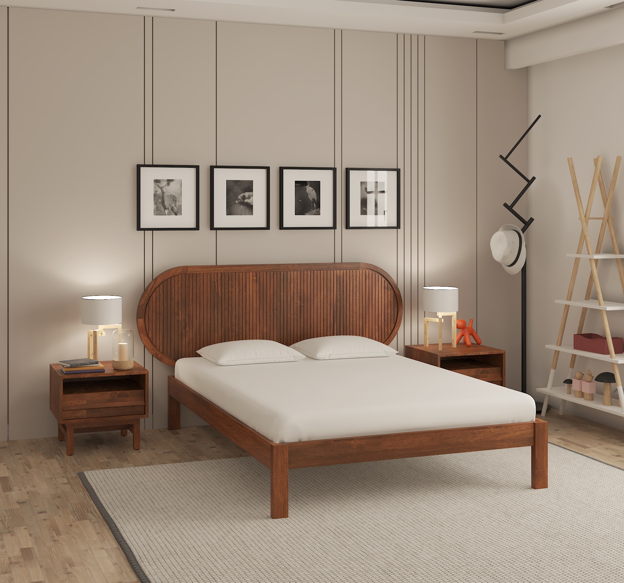 woodenmood Orren Mango Wood King Size Bed In Provincial Teak Finish Without Storage (72 x 78 inches)-picture-19