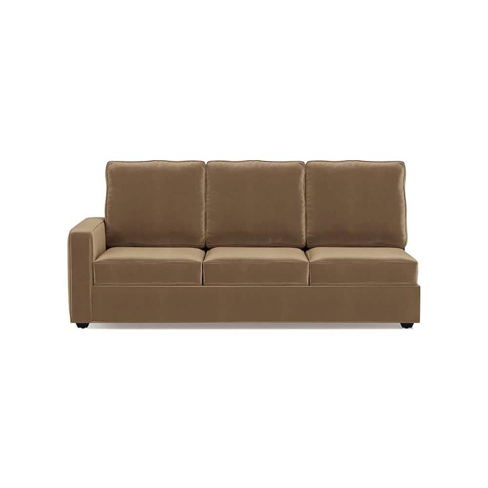 Apollo Compact Sofa (Colour : Fawn Velvet, Cushion : Hard, Back Type : High Back, Seating Capacity : Right Aligned 3 Seater + Right Aligned Chaise)