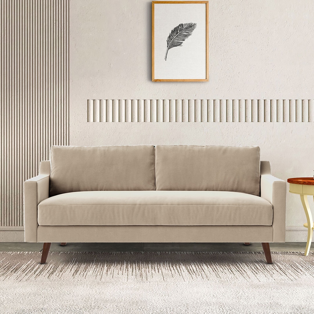 Reiti Velvet 2 Seater Sofa in Cream Colour