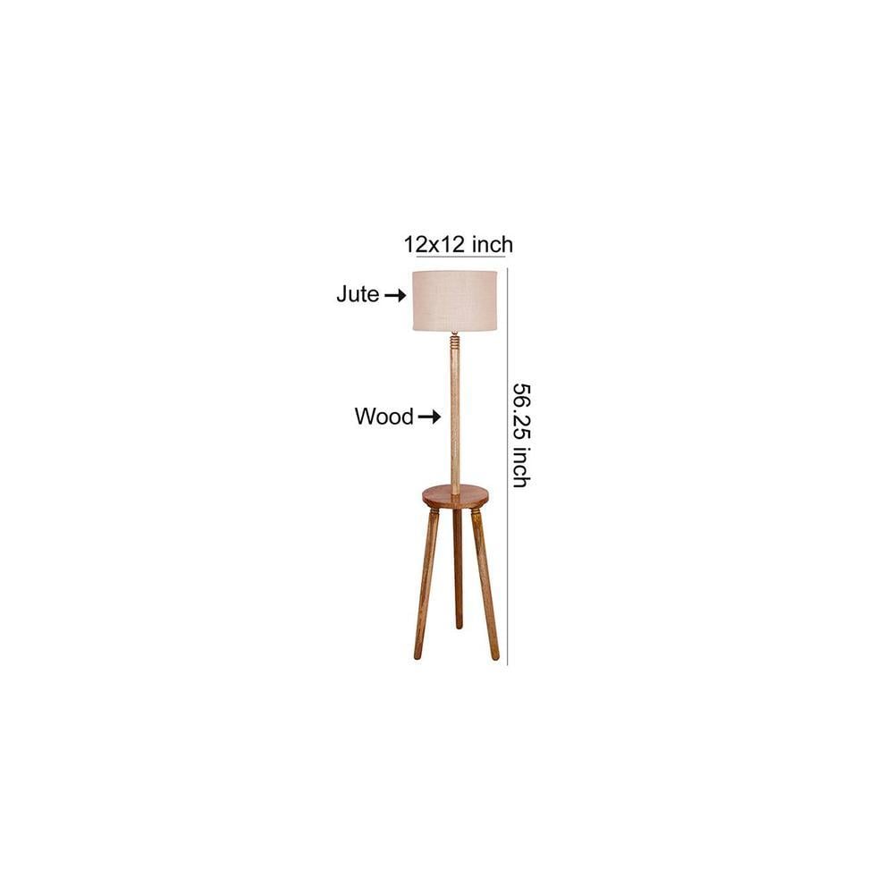 Harmon White Cotton Shade Floor Lamp