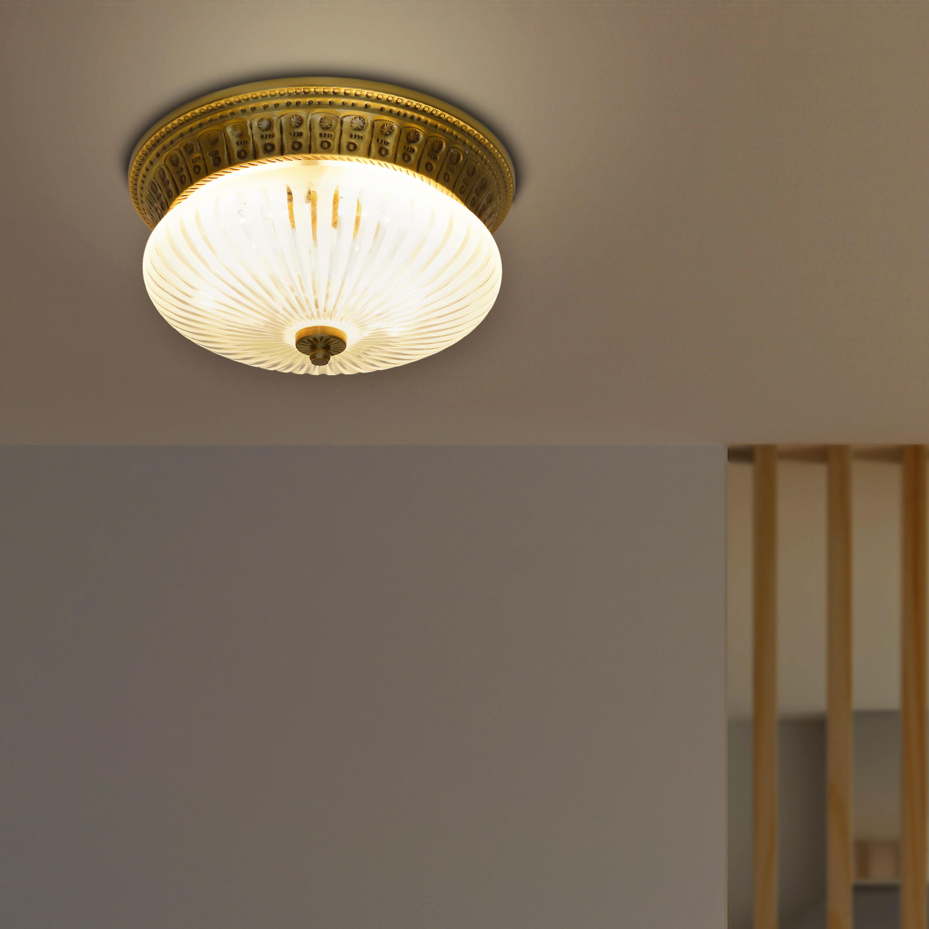 Albany Brass And Glass Ceiling Light