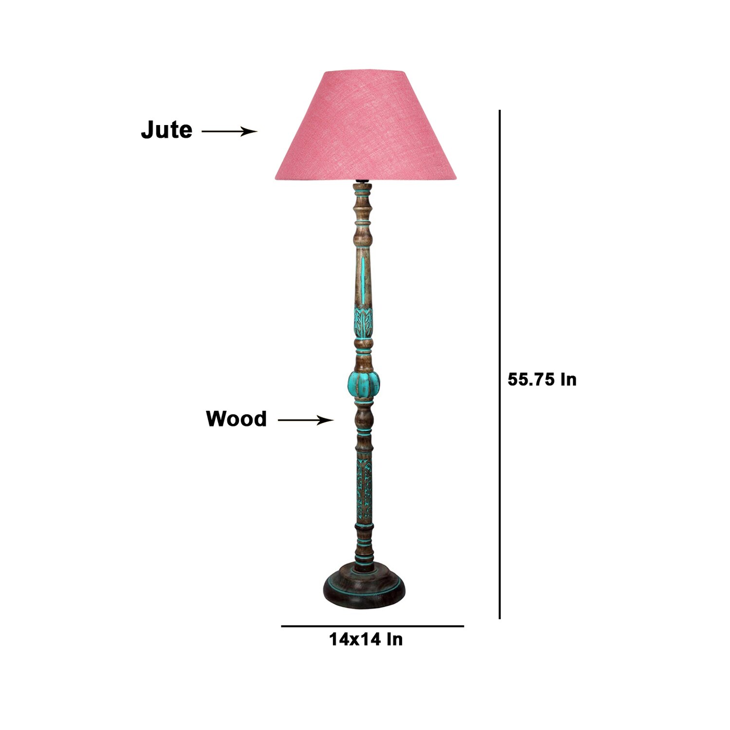Devansh Wooden Floor Lamp