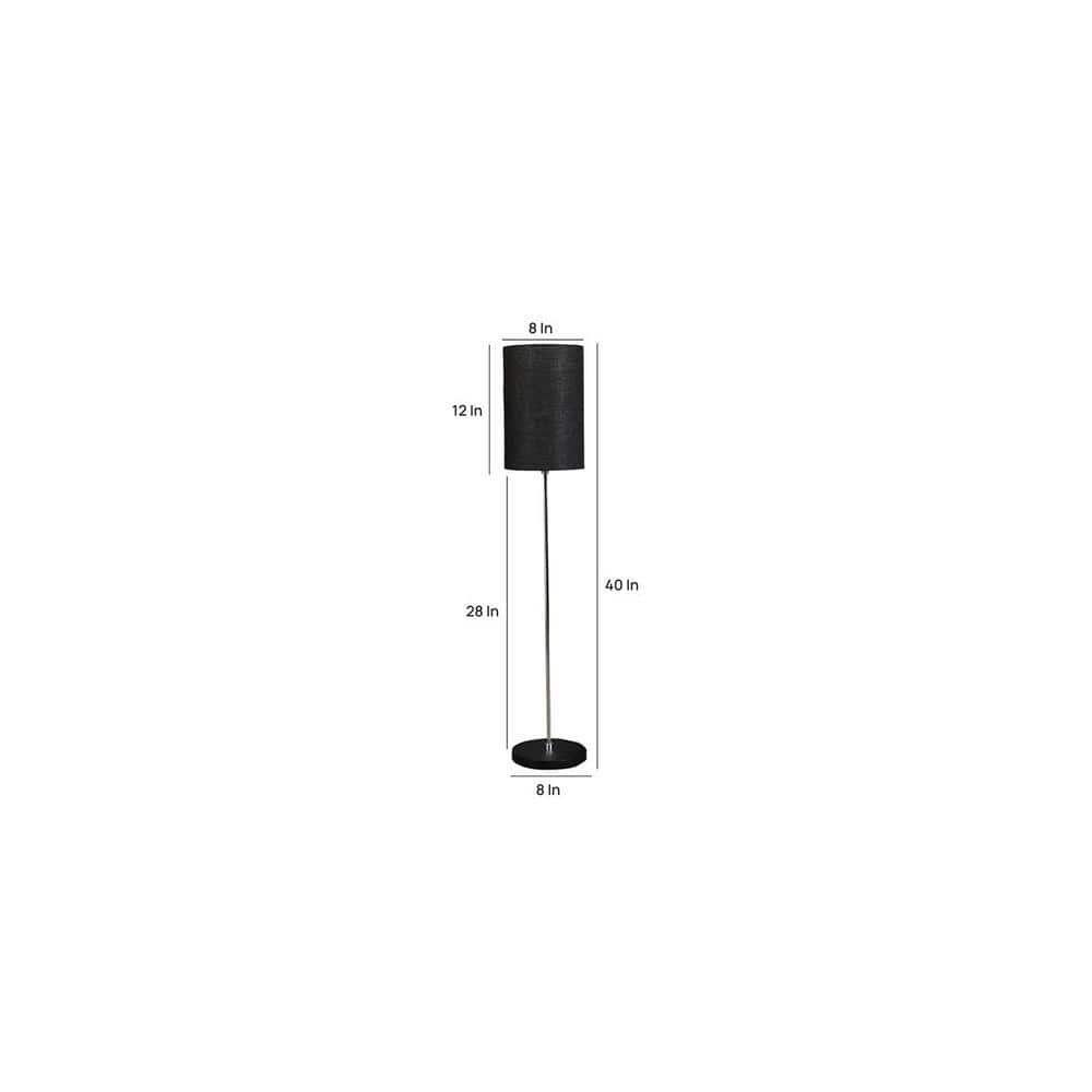 Sequin Black Cotton Shade Floor Lamp