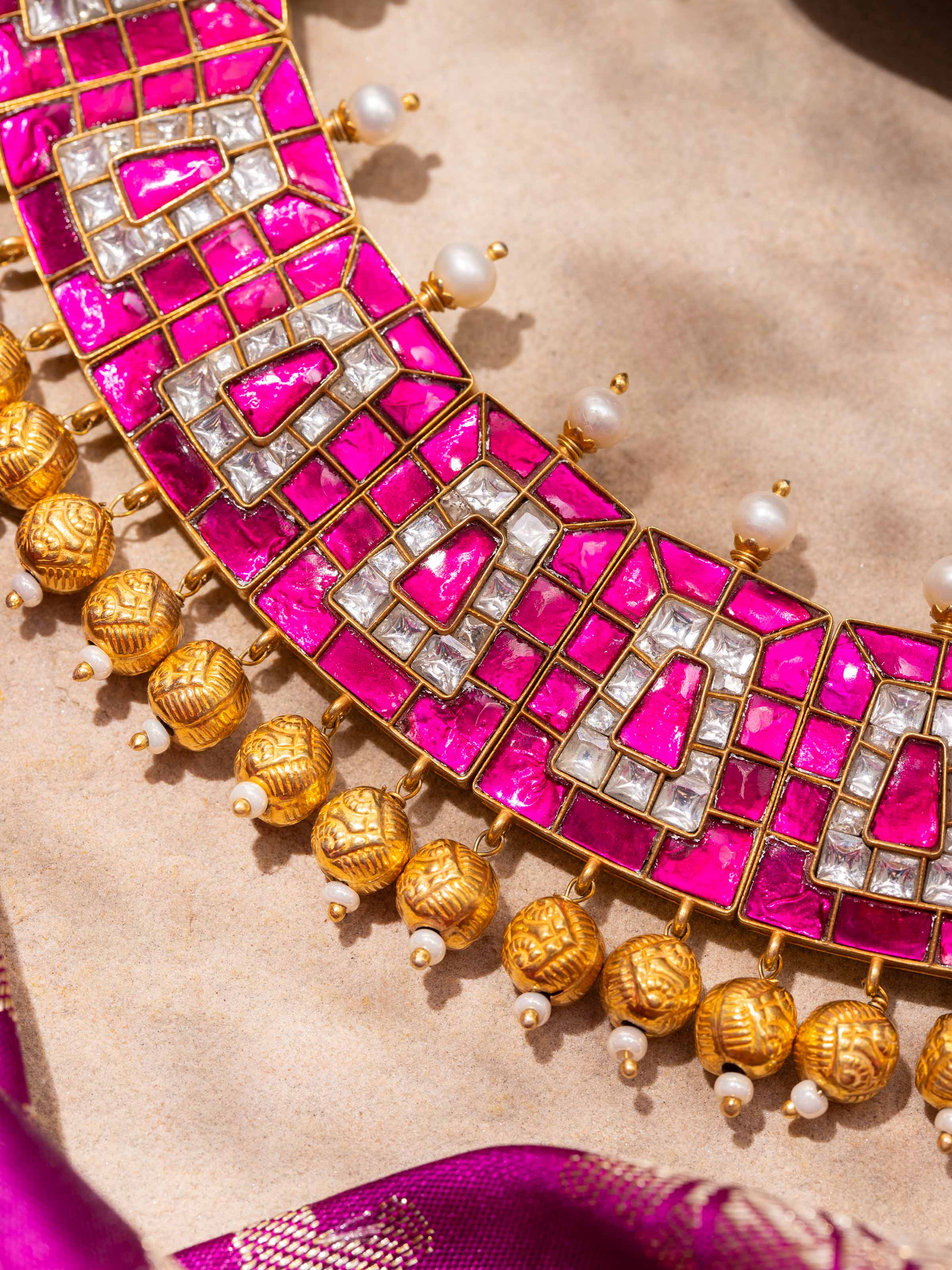 Detailed view of Silver Smithing Collar Necklace showcasing the polished silver texture and balanced design.