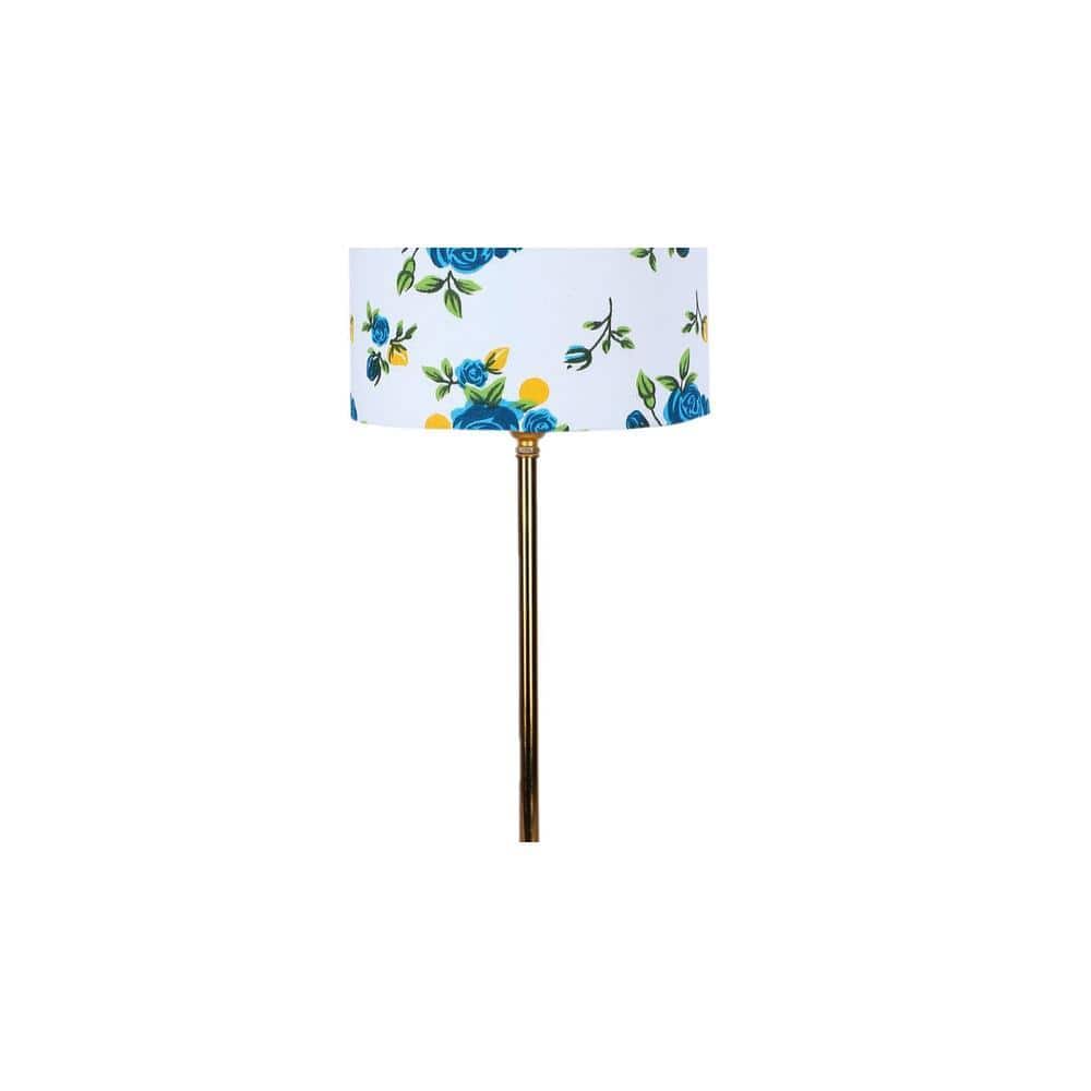 Multicolor cotton with Metal Gold Table Lamp