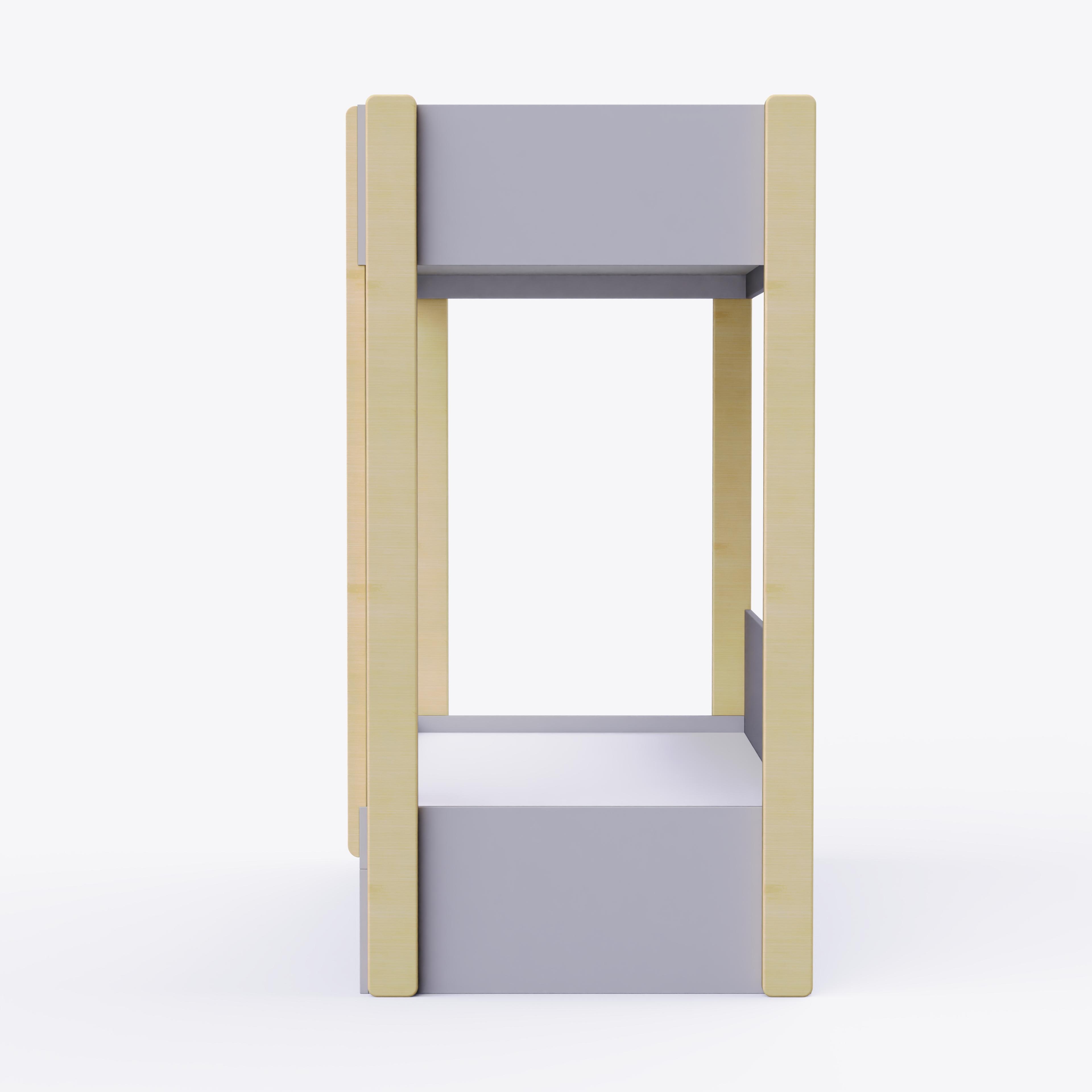 Pine Tree Single Size Bunk Bed In Grey Colour