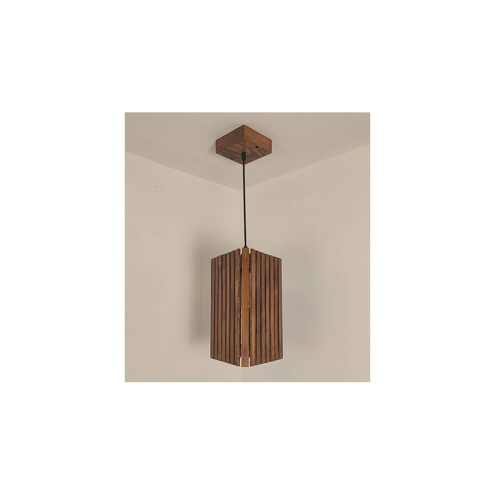 Trika Brown Solid Wood Single Hanging Light