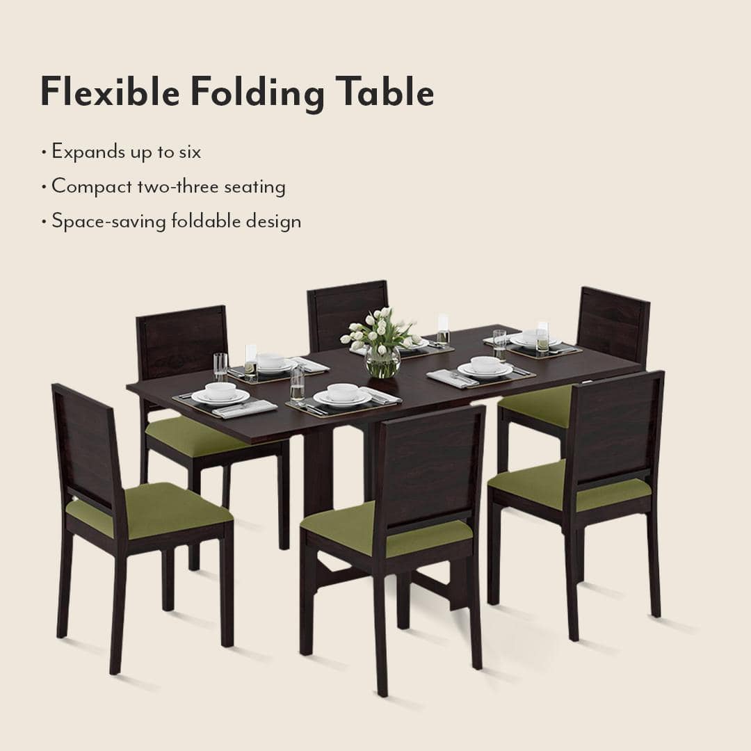 Danton Oribi Solid Wood 6 Seater Dining Table With Set Of 6 Chairs
