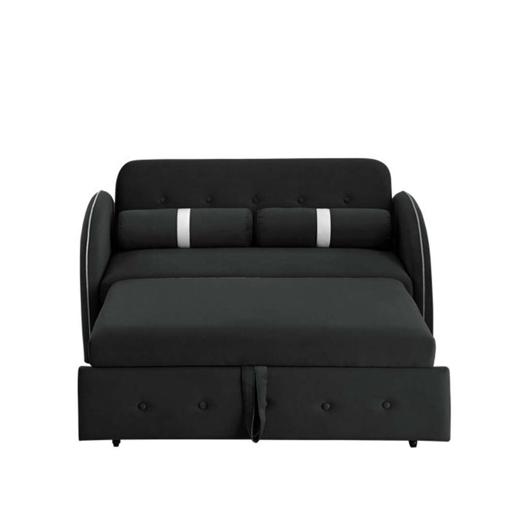 Jayen 2 Pull Out Sofa Cum Bed In Black Colour
