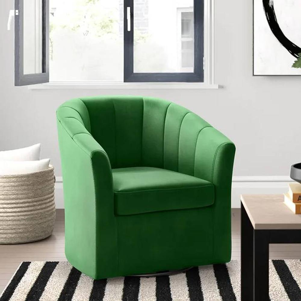 Accentrin Solid Wood Accent Chair in Green Colour - Home Lifestylez