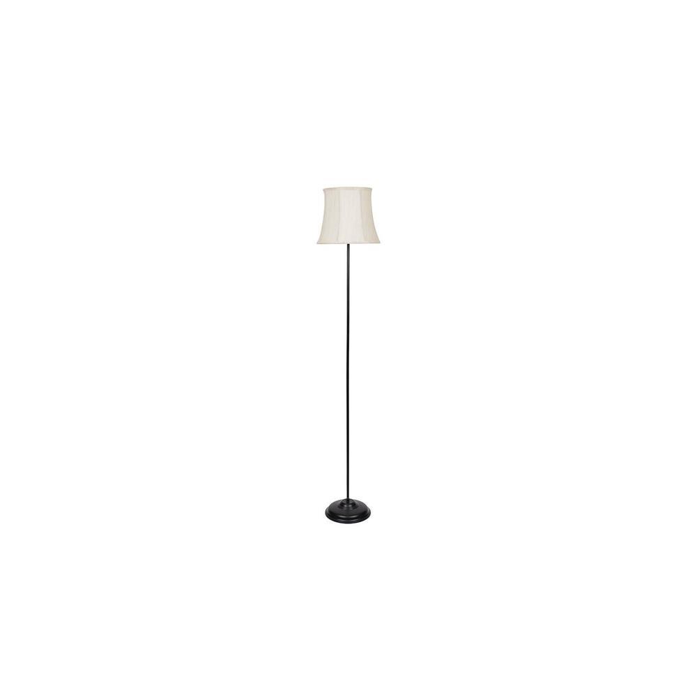 Rupert Black Cotton Shade Floor Lamp