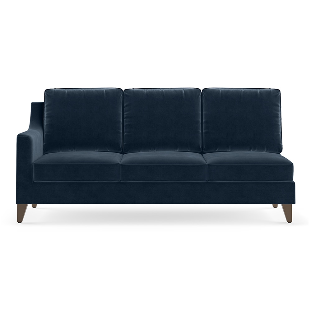 Abbey Sectional Sofa (Colour : Sea Port Blue Velvet, Cushion : Soft, Seater : Right Aligned 3 Seater + Right Aligned Chaise)