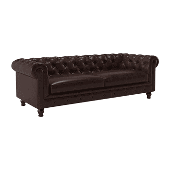 Winchester 3 Seater Half Leather Sofa in Chocolate Colour