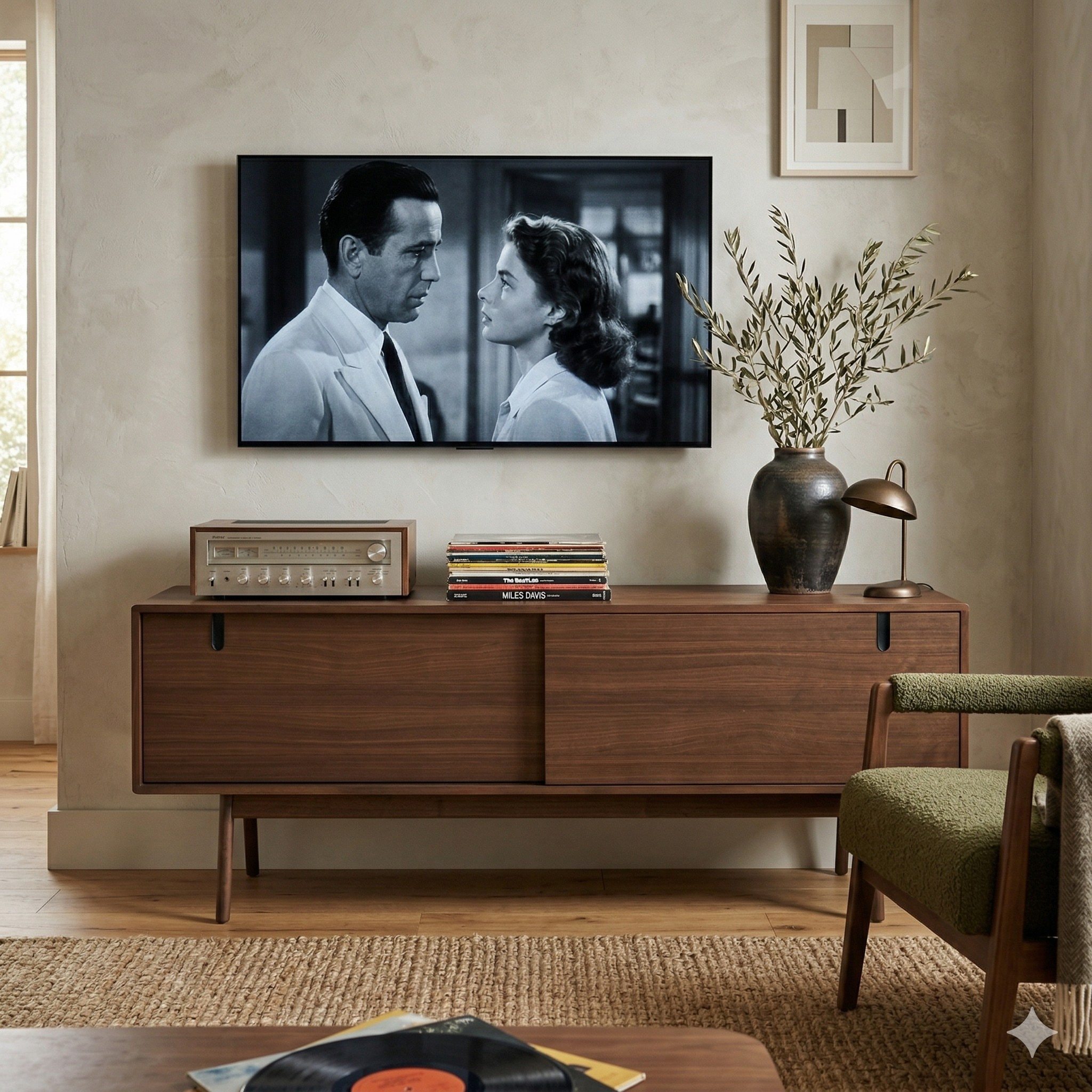 Scandinavian Sterling TV Cabinet Walnut Finish - Nestnordic