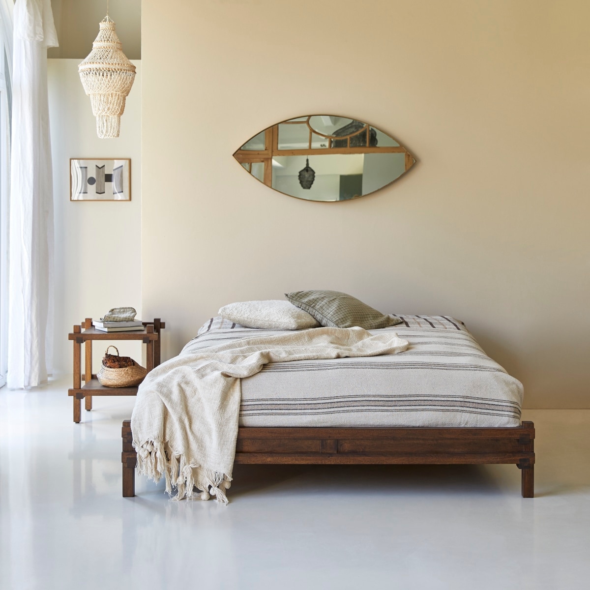 Quinlynn Solid wood King Size Bed in Provincial Teak Finish 72x78 inches