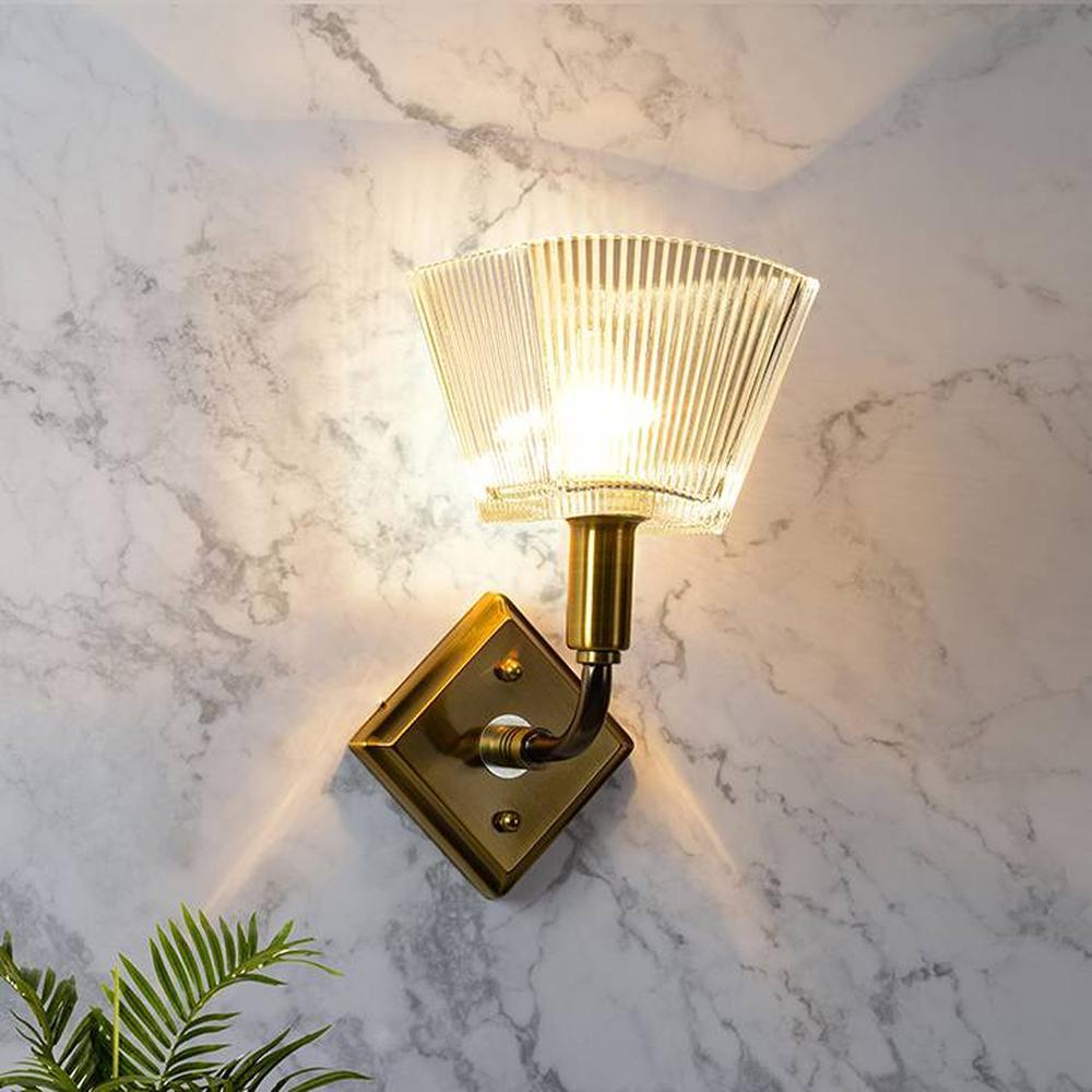 Carbon Loft Brass Luxur Cut Glass Wall Light