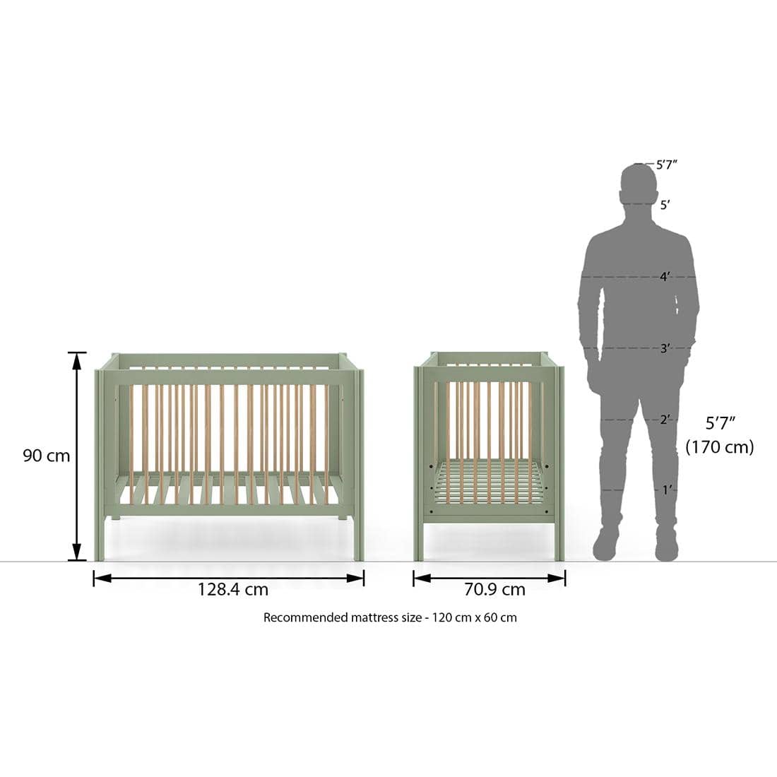 Brent Solid Wood Crib in Colour