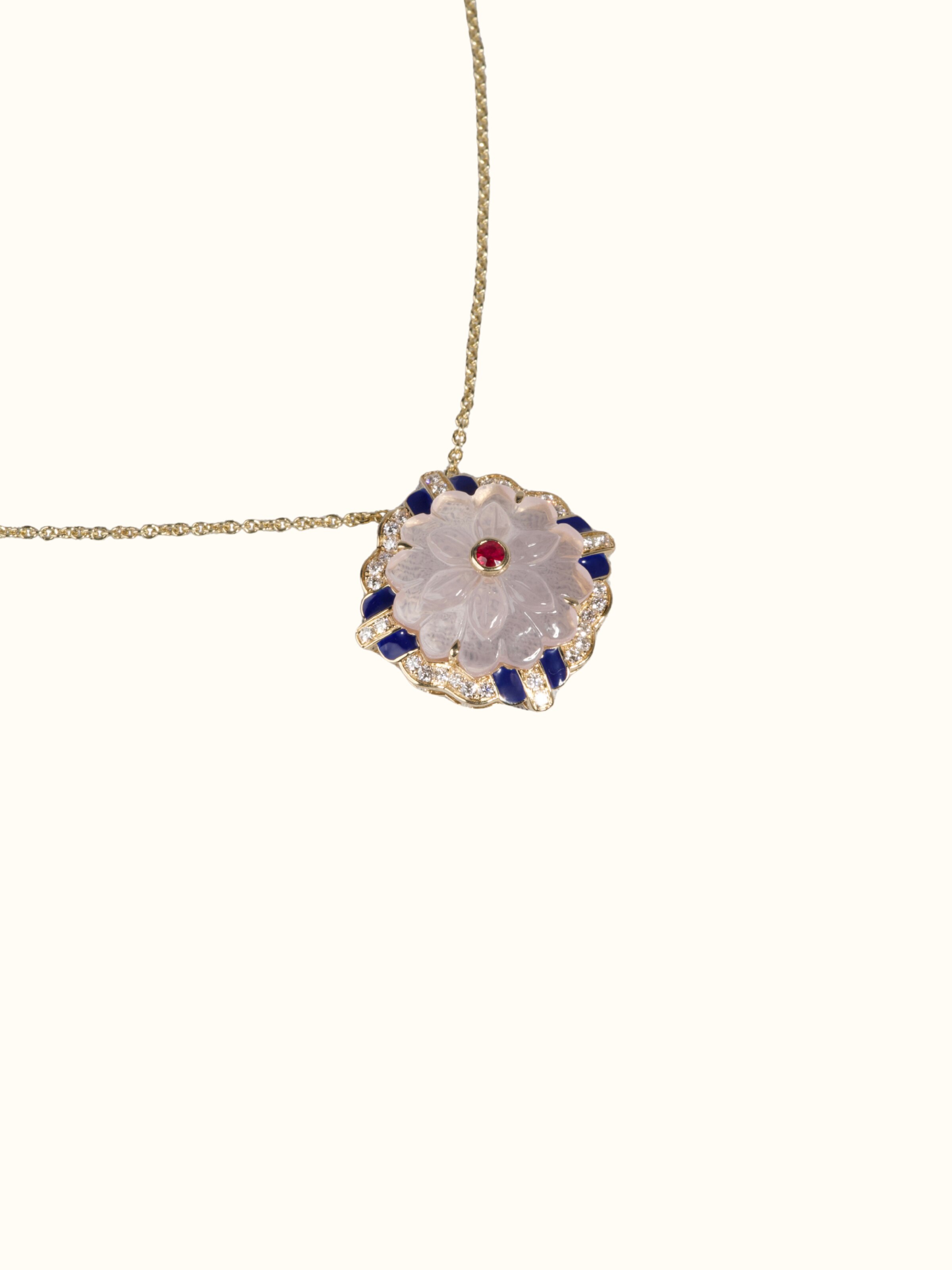 Lapidary 14 Karat Gold Pendant & Chain