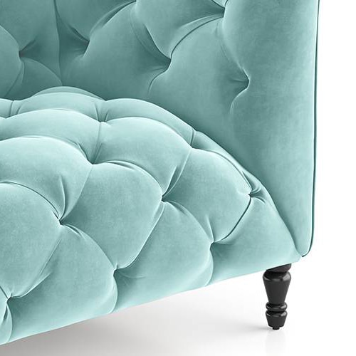Henrietta 2 Seater Fabric Sofa (Icy Turquoise)