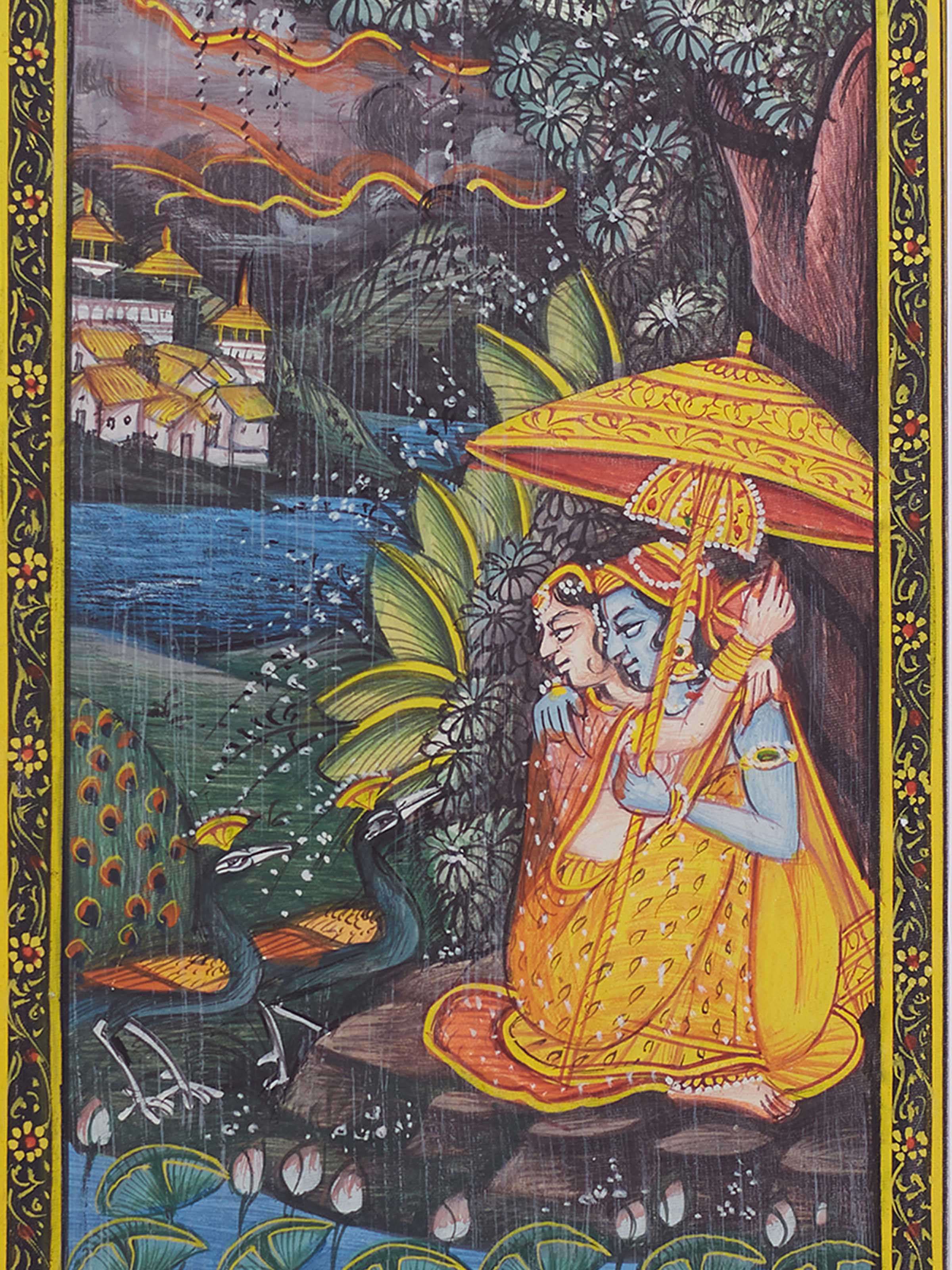 Radha Krishna Love Miniature Painting