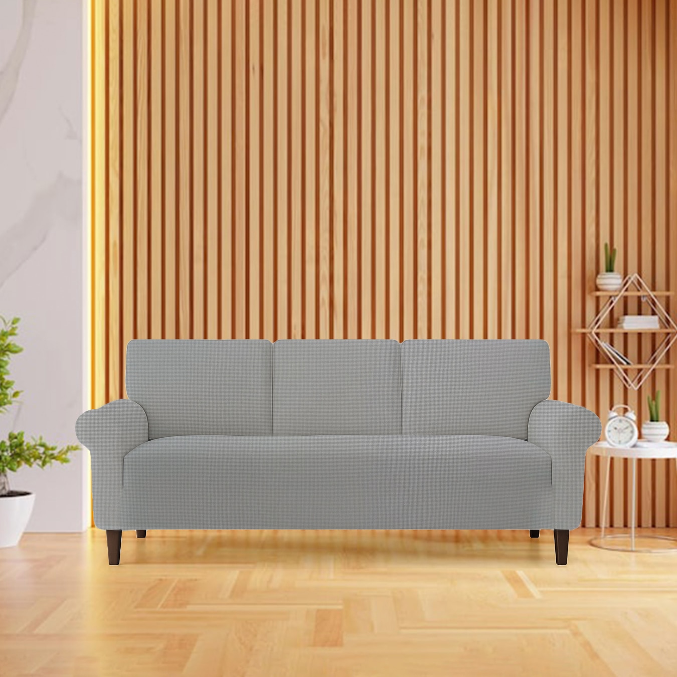 3 Seater Light Grey Sofa Cover - SCM