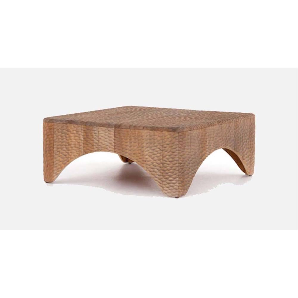 Tallado Solid Wood Carved Coffee Table With Arched Sides