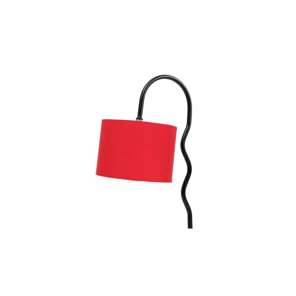 Red cotton Zig Zag Curvy table lamp with Iron Base (SP25)