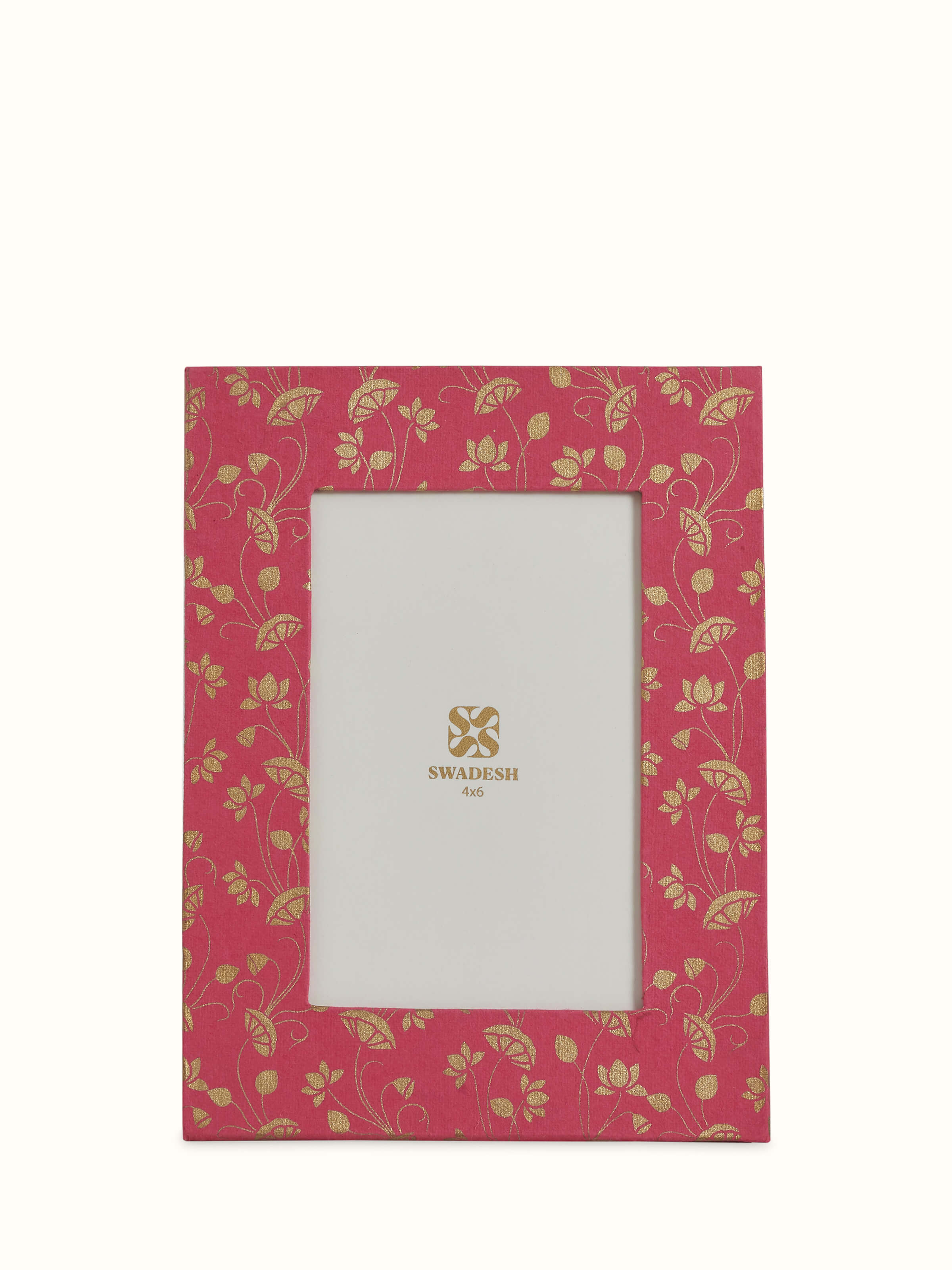 Handmade paper photo frame with eco-friendly handcrafted texture – front view