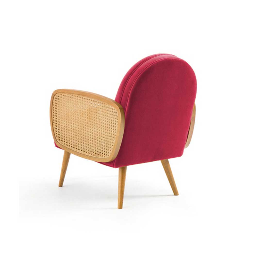 Holden Cane Accent Chair in Maroon Colour