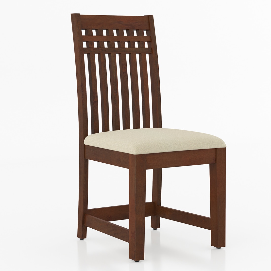 Diego Solid Wood Dining Chairs Set of 2 in Honey Finish with Macadamia Brown Colour