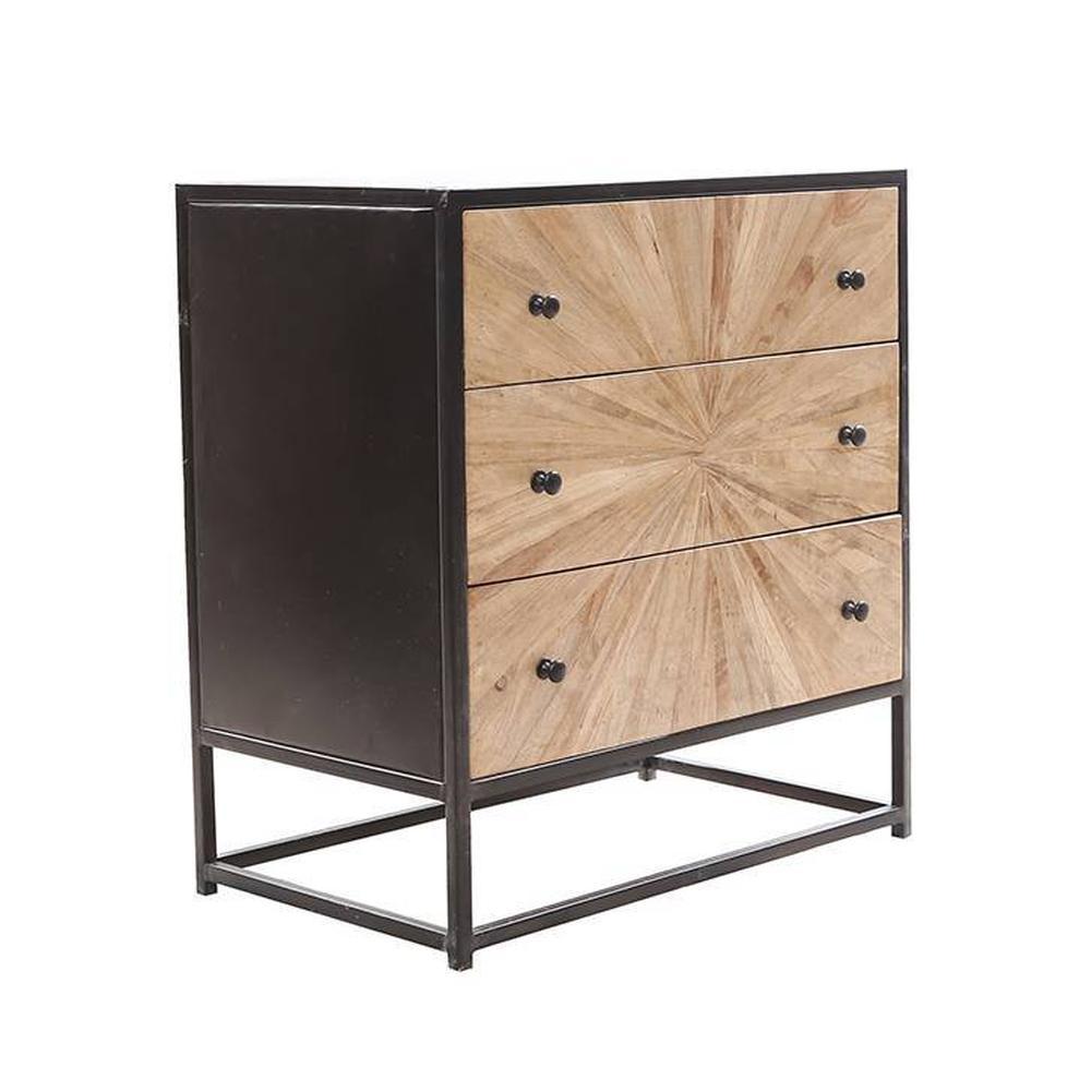 Naman Solid Wood Chest of 3 Drawers in Brown Finish