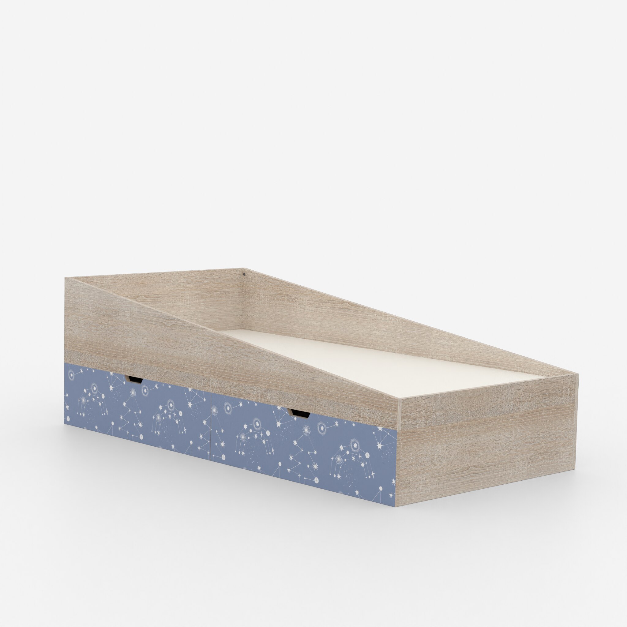Ramp Up Single Bed in Oak and Space Theme