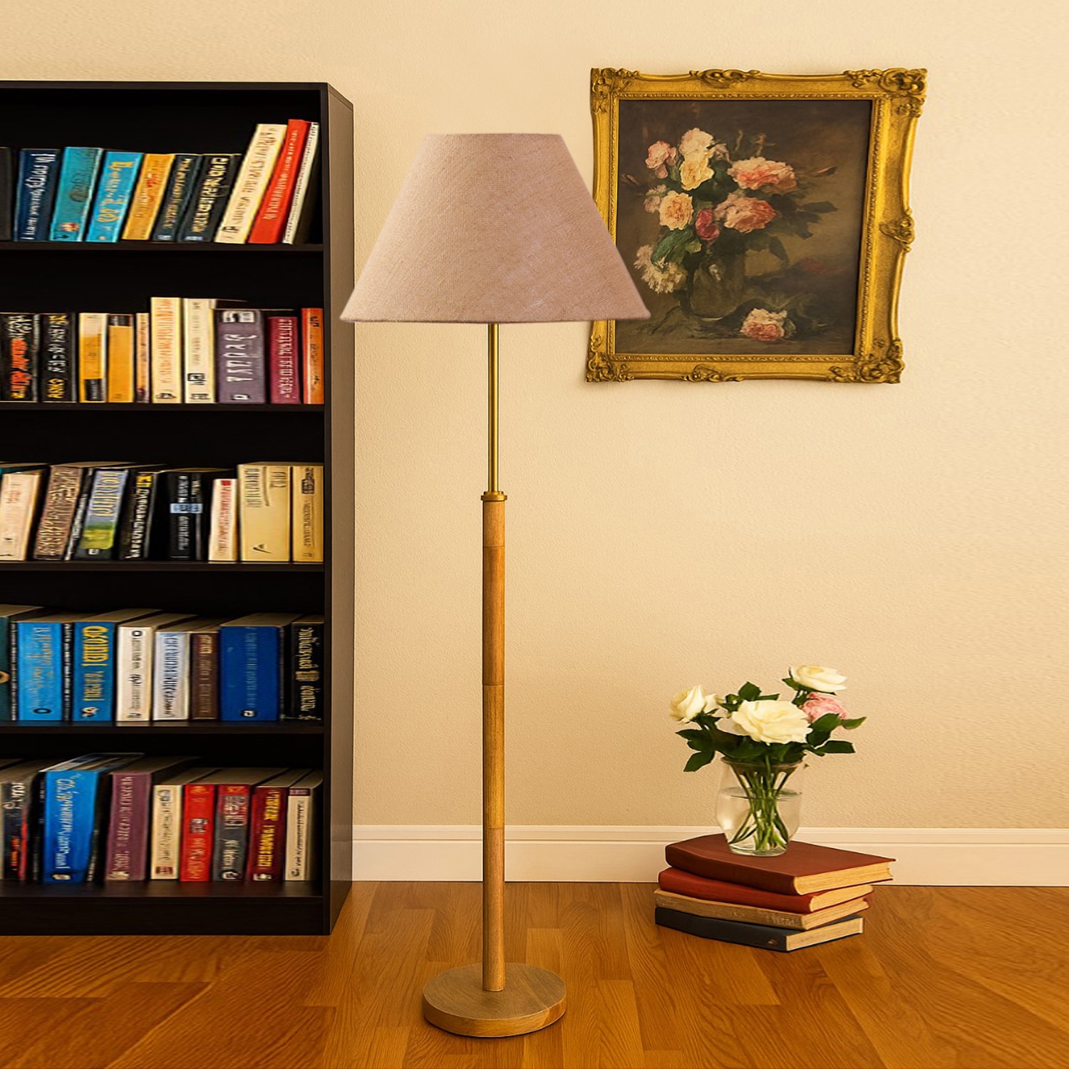 Devansh Wood & Metal Floor Lamp