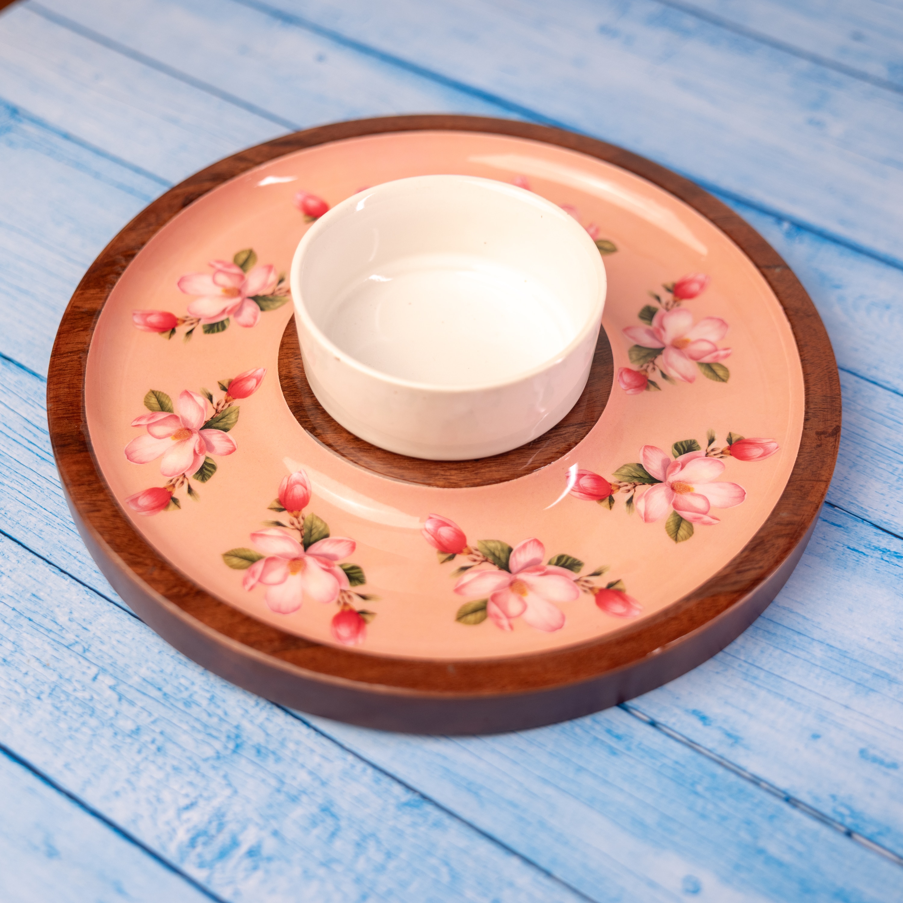 Ireka Homes Sakura Chip and Dip Platter with Bowl - Ireka Homes