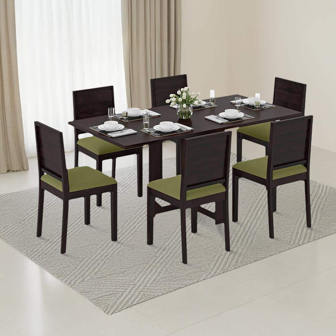 Danton Oribi Solid Wood 6 Seater Dining Table With Set Of 6 Chairs
