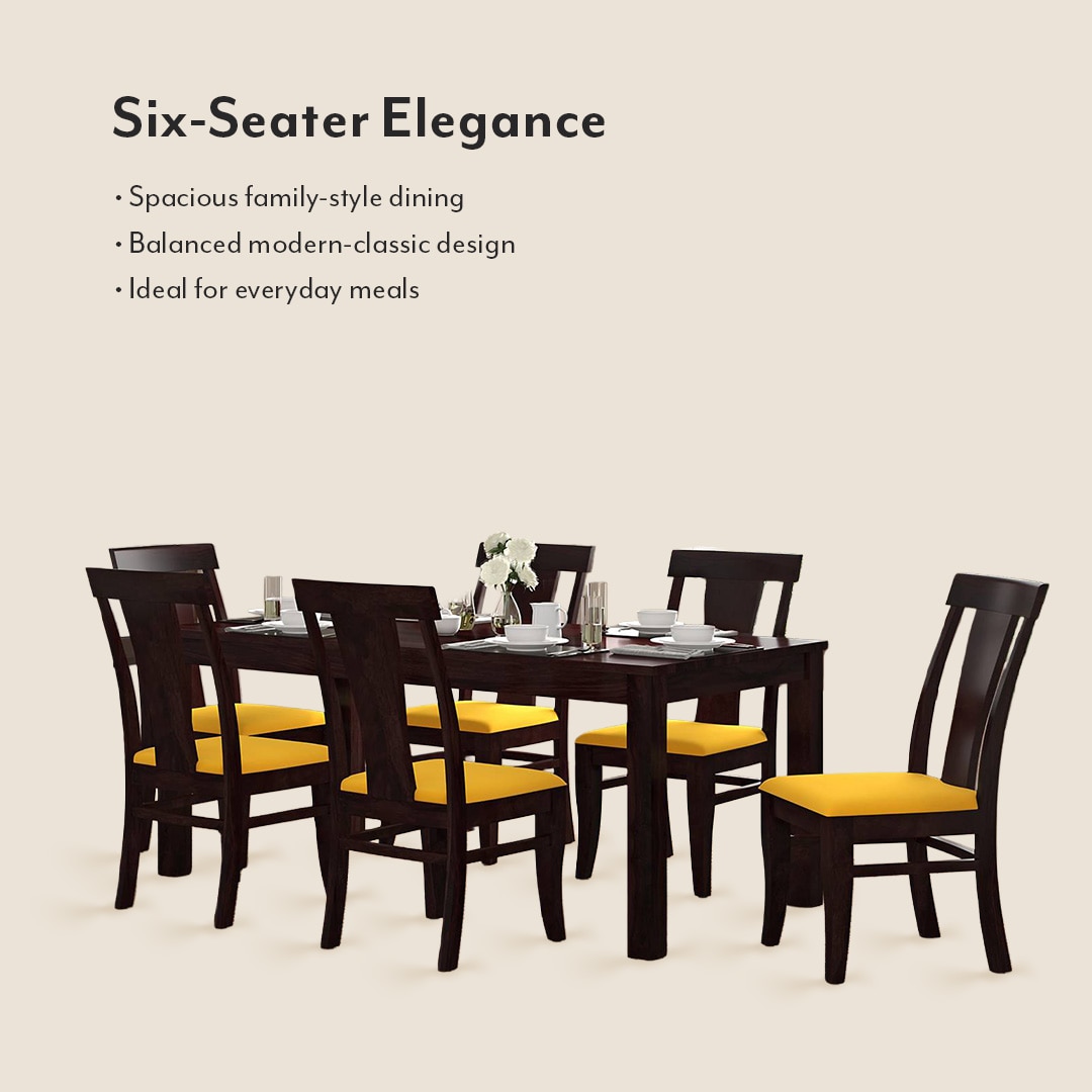 Arabia Fabio 6 Seater Dining Table With Set Of 6 Chairs