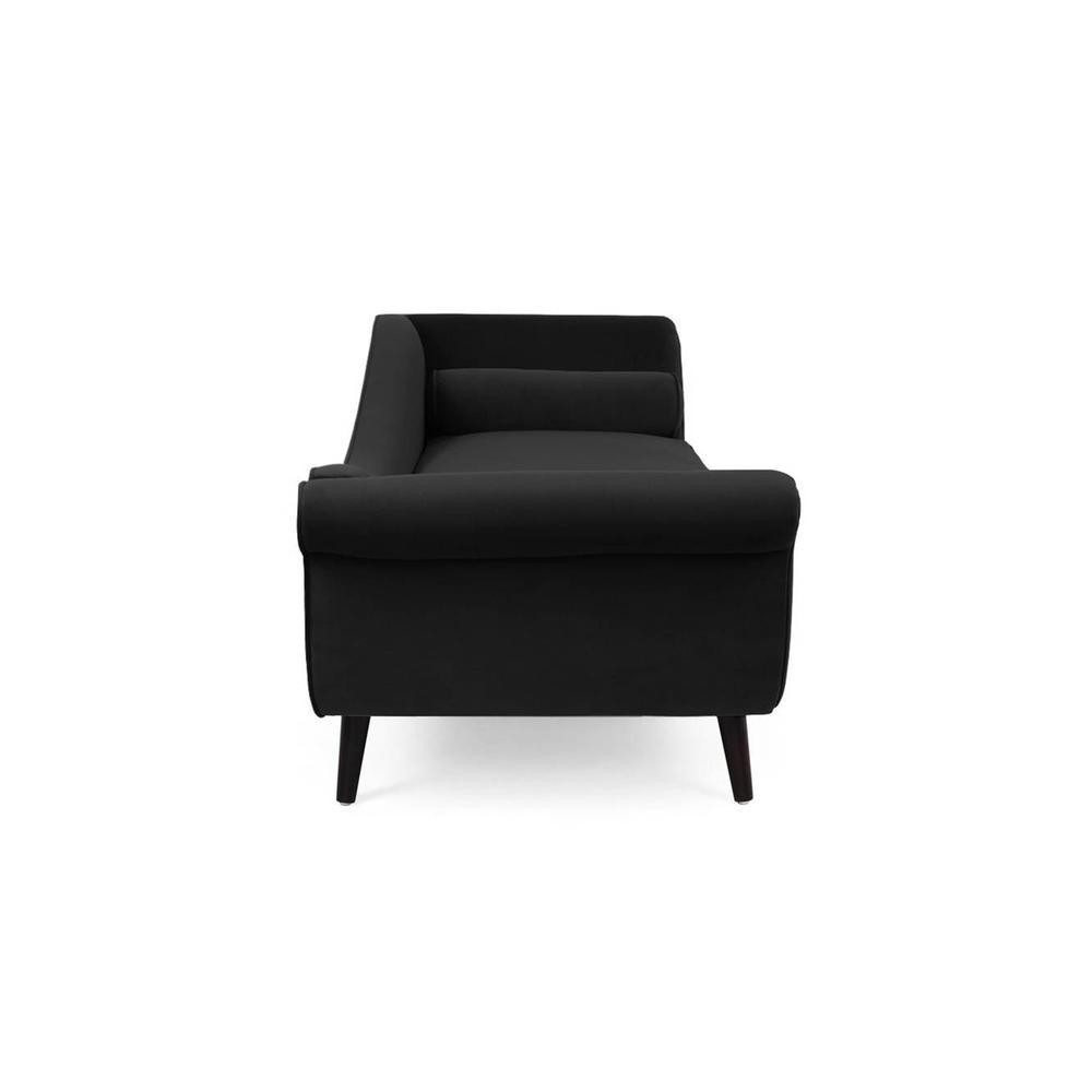 Kabera Velvet Chaise Launger in Black Colour