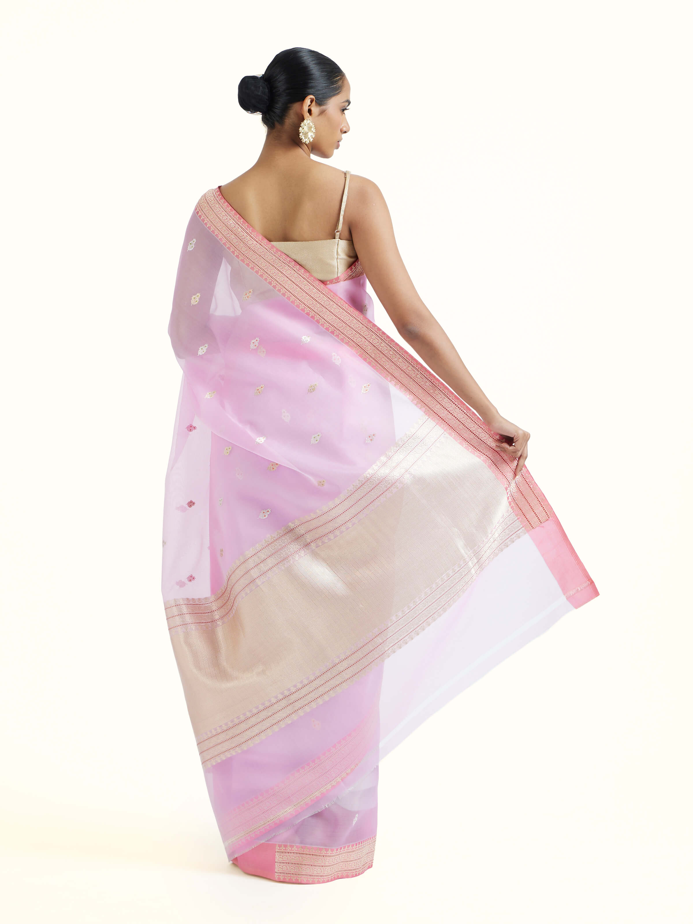 Pink Banarasi Kadhwa Silk Saree
