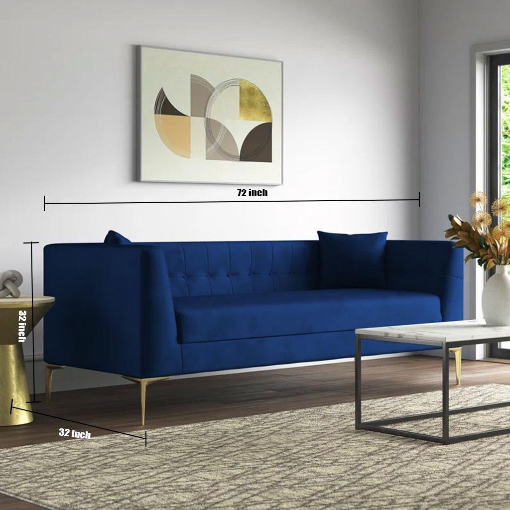 Alpha Fabric Sofa - Navy Blue