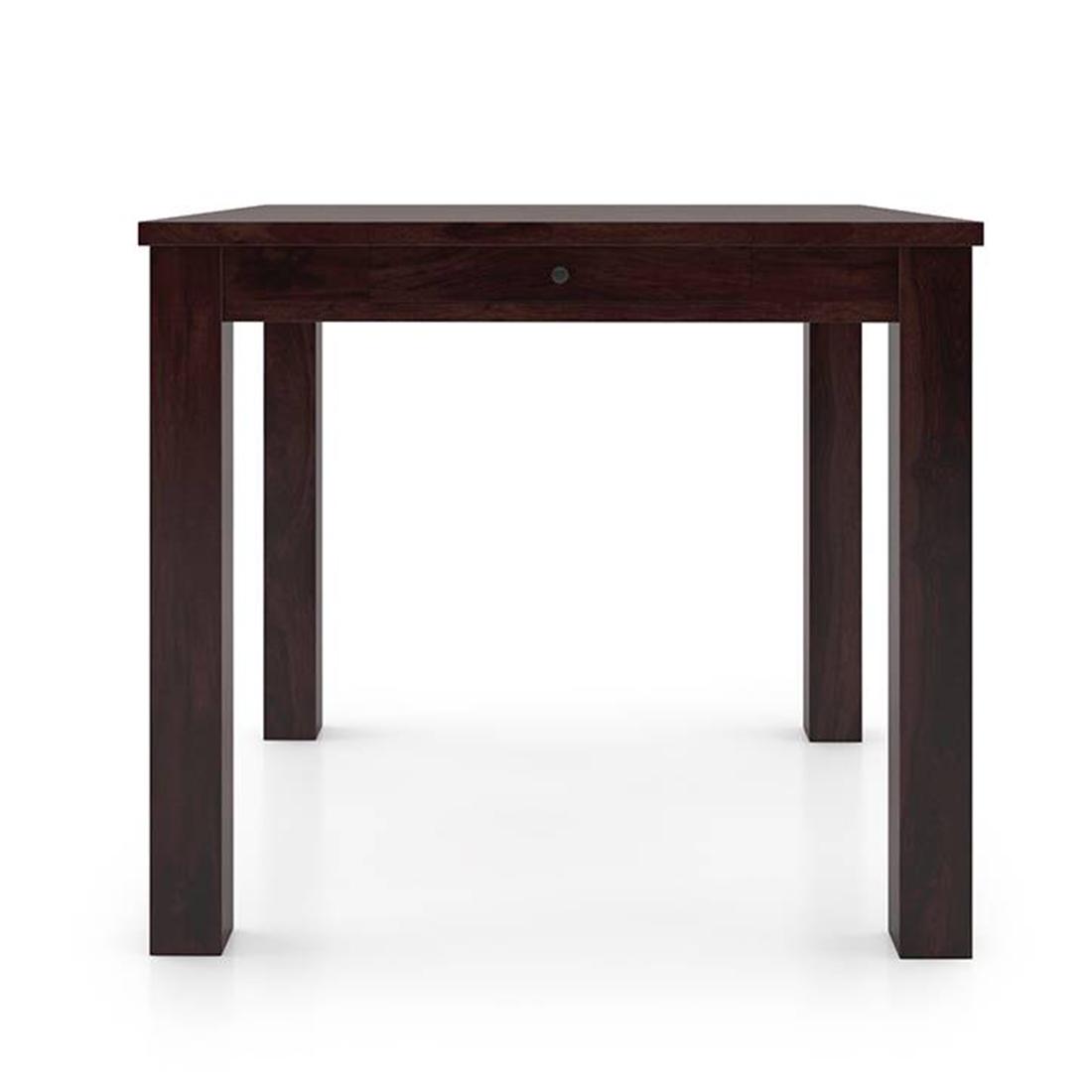 Arabia-Fabio 4 Seater Dining Table With Set Of 4 Chairs (Colour- Matty Yellow, Finish- Mahogany)