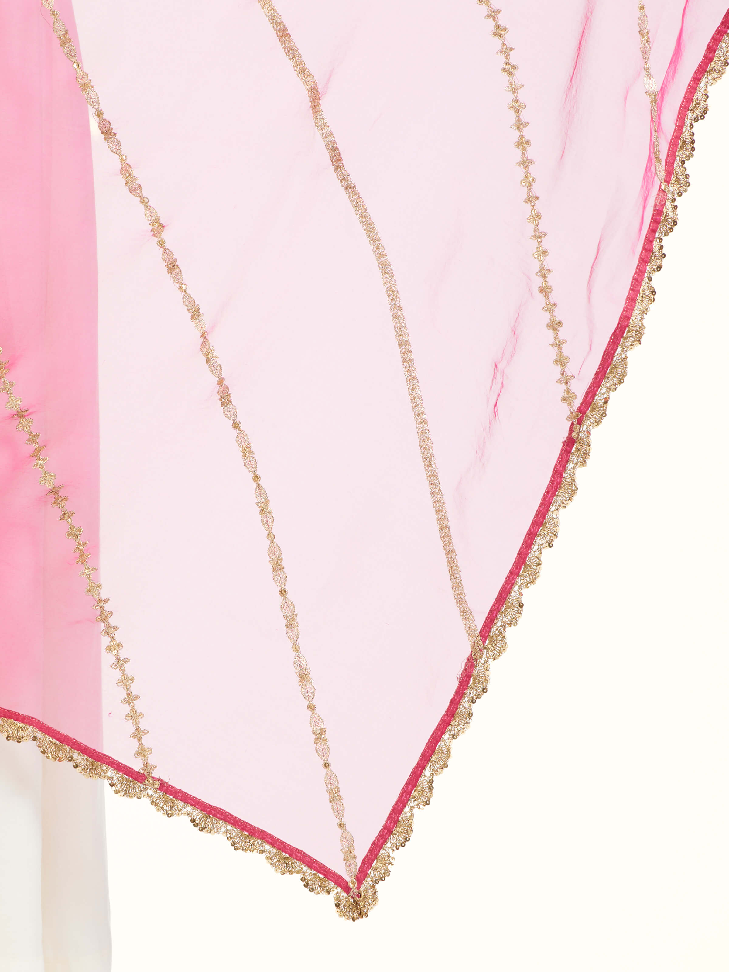 Pink Hand Embroidered Dupatta