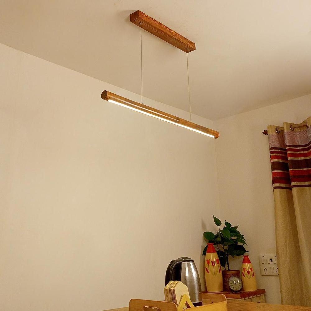 Cannula 36 Brown Wooden LED Hanging Lamp