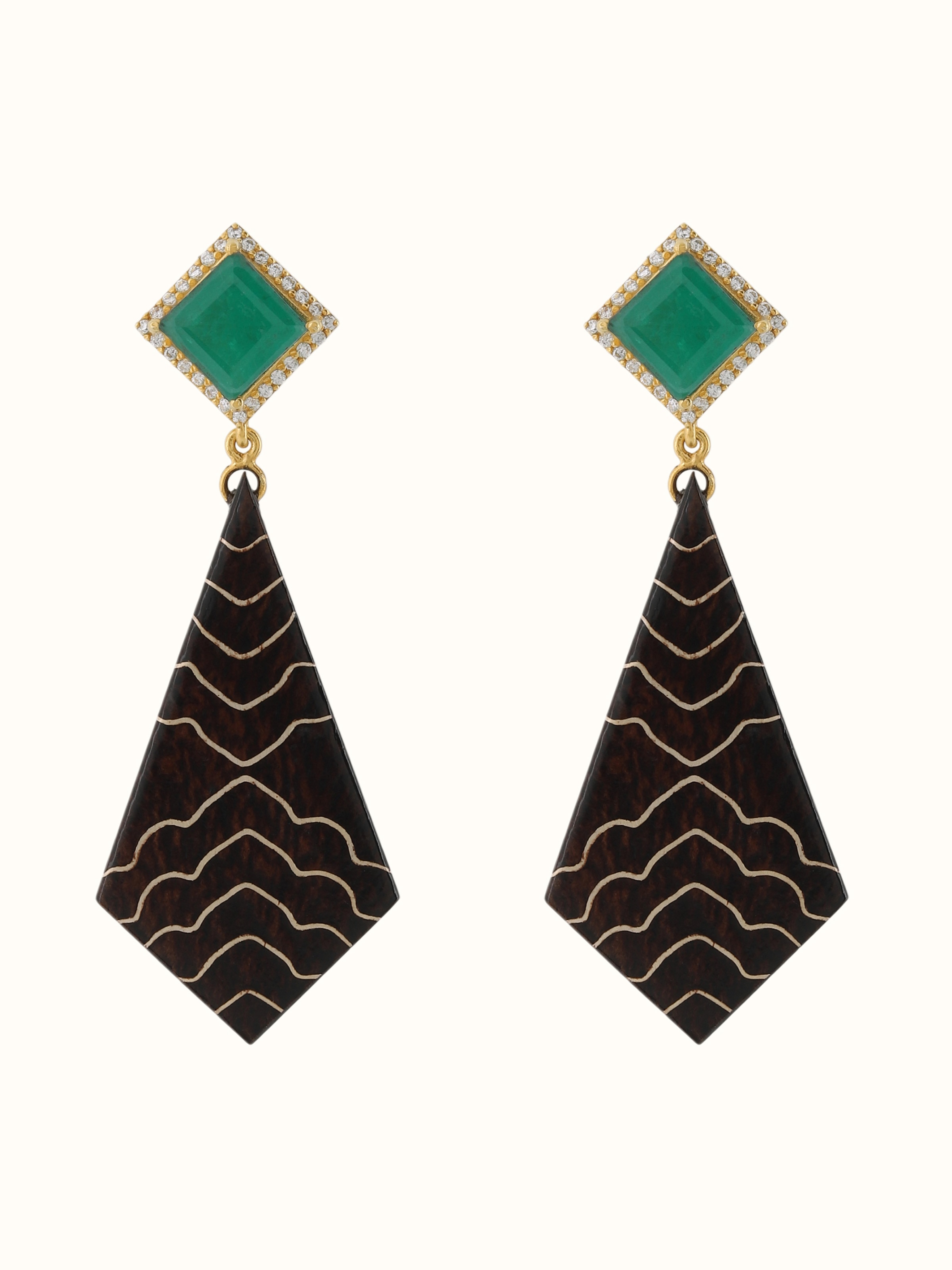 Tarkashi silver drop earrings – Swadesh