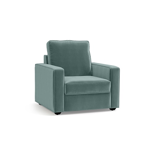 Apollo Sofa Set (Colour : Dusty Turquoise Velvet, Cushion : Hard, Back Type : High Back, Seater : 2+1+1)