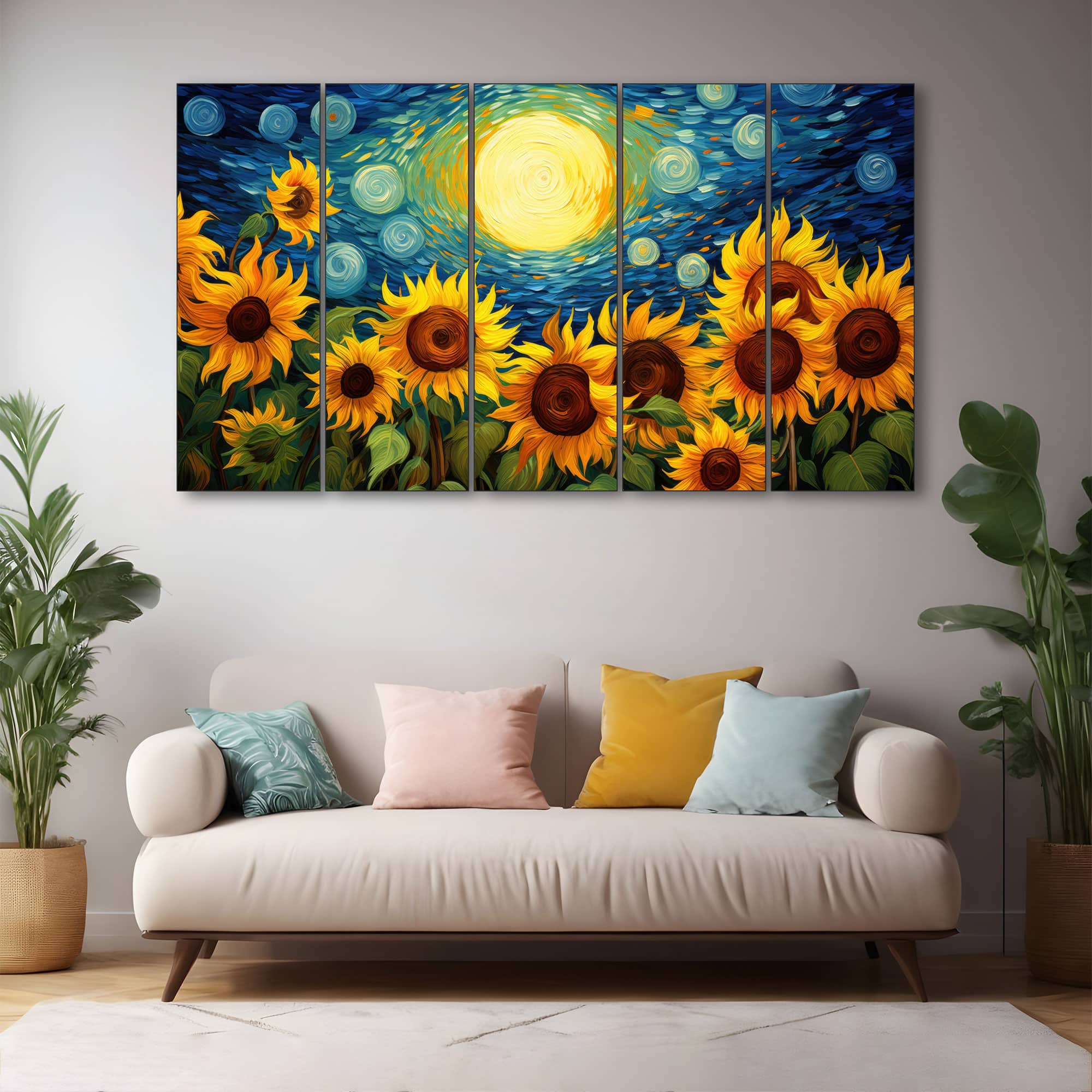 The Castle Decor Abstract Art Wall Painting Wooden Framed 27x48 Inch (Style 7) - The Castle Decor