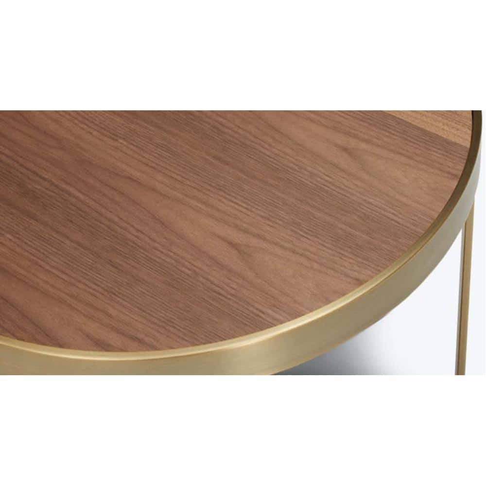 Albertoni Round Coffee Table With Ms Gold Base