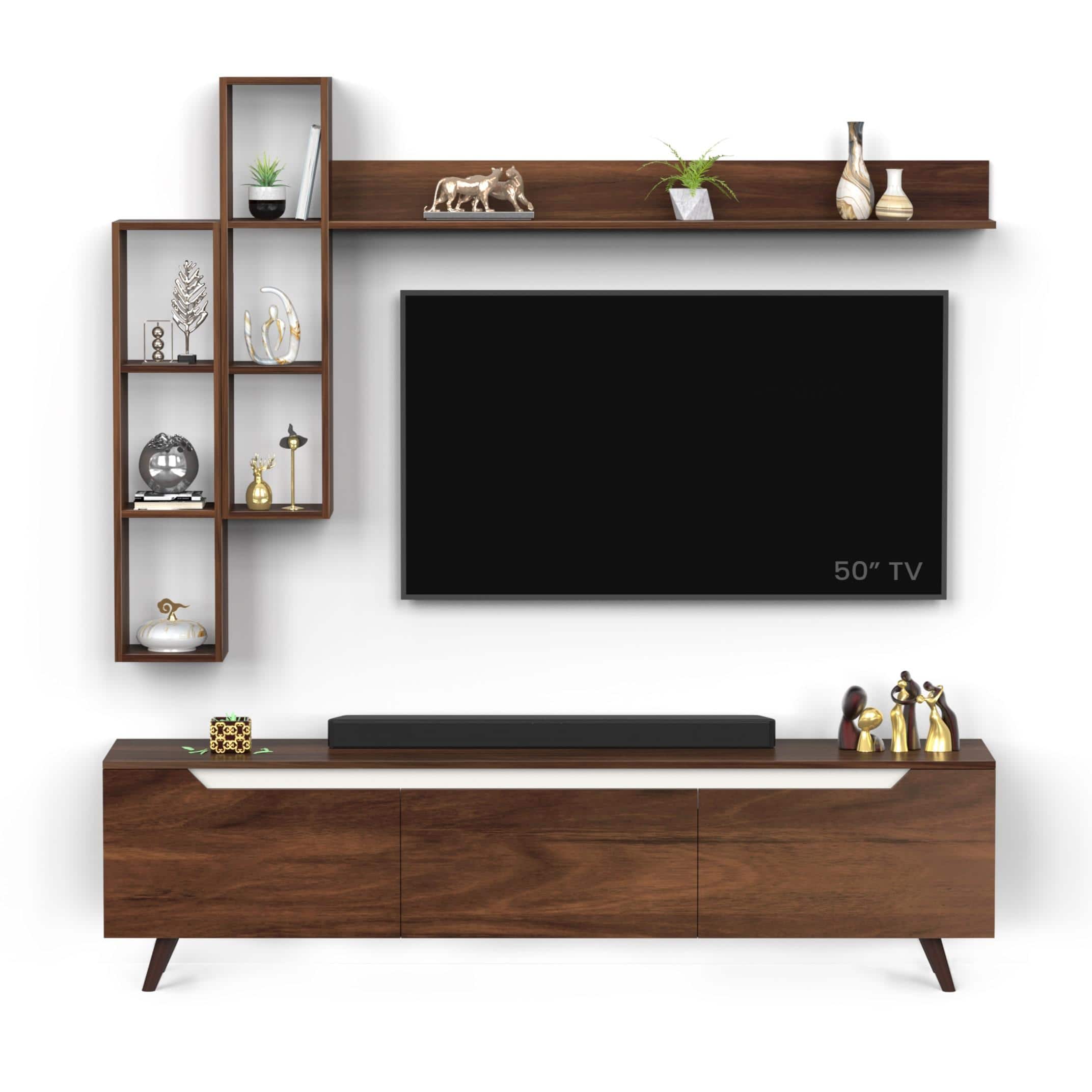 Blesky Miltra Tv Entertainment Unit Set Top Box In Brown Maple Finish