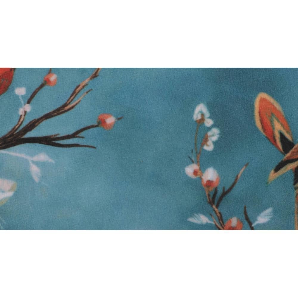 Aurelia Solid Wood  Ottomon in  Blue Colour