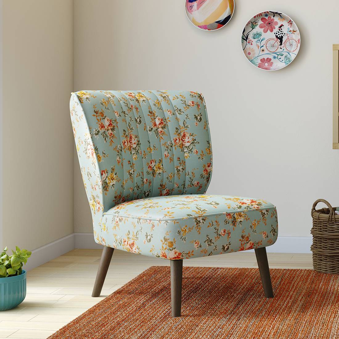 Grace Accent Chair, Color - Floral - Urban Ladder